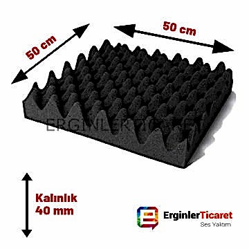 Yanmaz Akustik Yumurta Süngeri 40mm 50Dns 50cm X 50cm