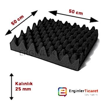 Yanmaz Akustik Yumurta Sünger 25 mm 50Dns 50cm X 50cm