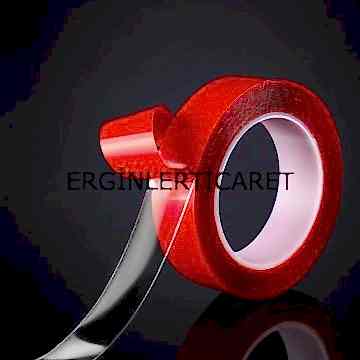 Çift Taraflı Silikon Şeffaf Bant 15mm x 33mt