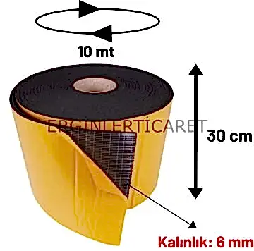 Oto Ses Yalıtımı 30 cm 10 mt 6 mm Kalınlık